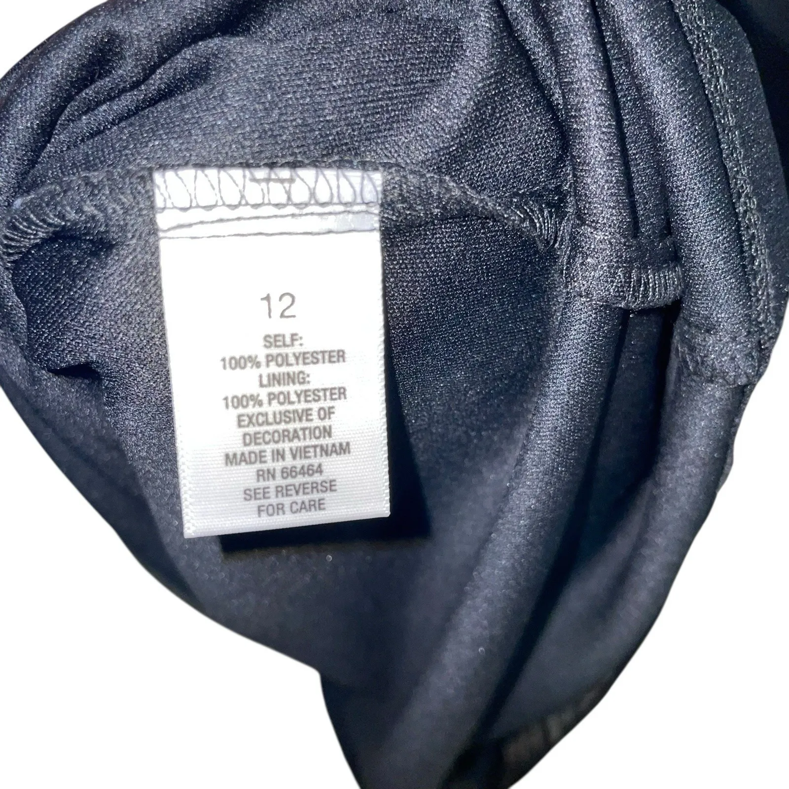 Roz & Ali Dressbarn Black Floral Embroidered Elegant Shift Sleeveless Dress Sz12 - Image 8