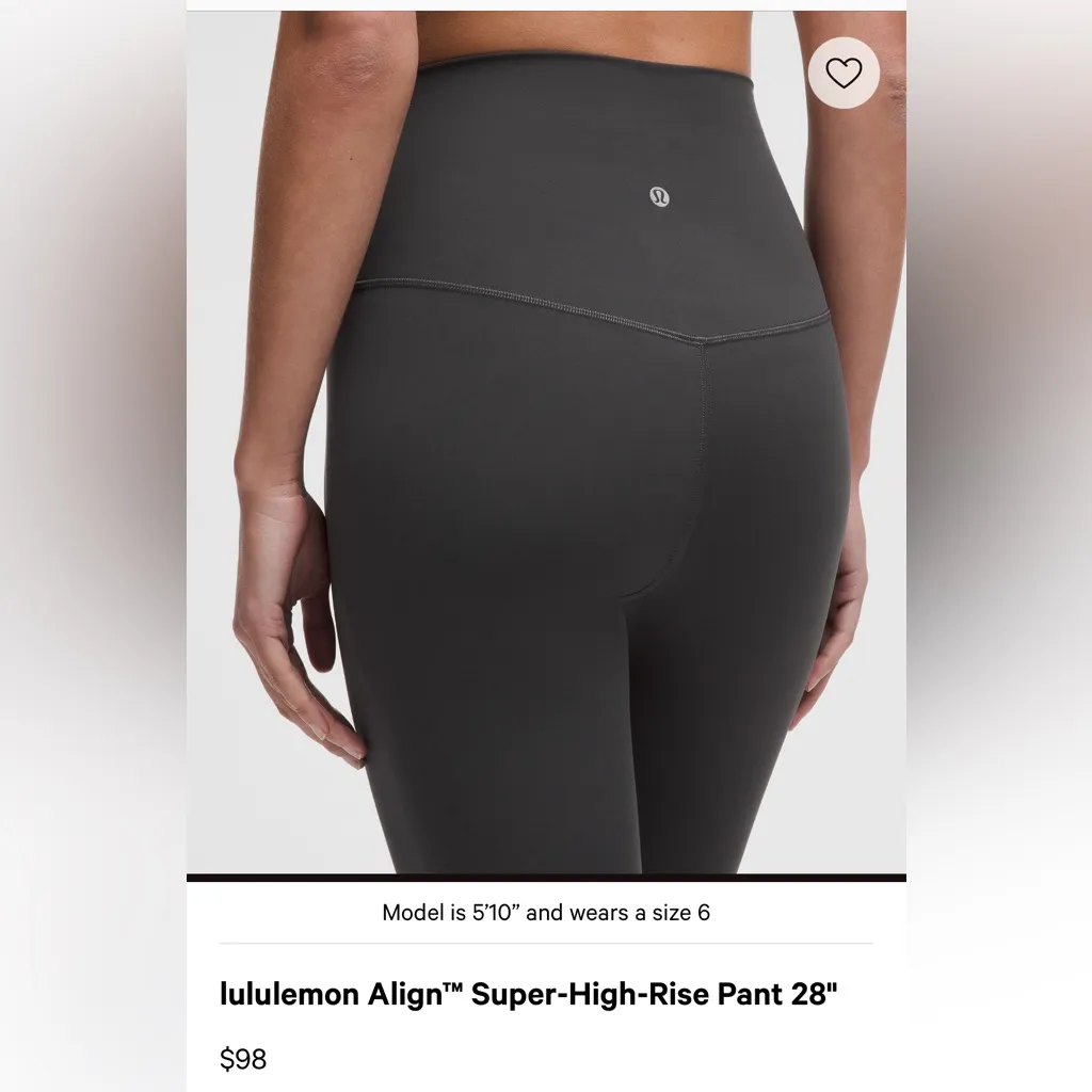 Lululemon Align Super High Waisted 28” Leggings - Graphite Gray - Image 2
