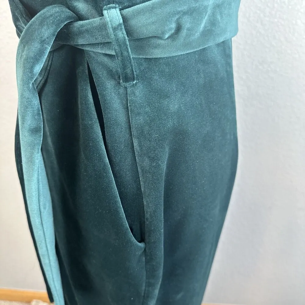 Closet London Kimono Sleeve Velvet Midi Dress Size 10 Wrap Tie Emerald Green - Image 4