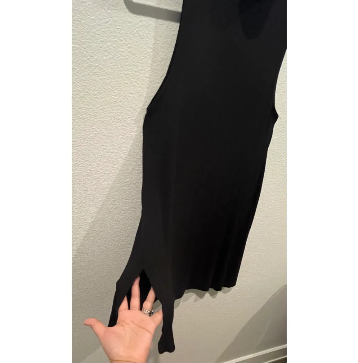 Anthropologie POSTAGE STAMP Turtleneck Black Mini Dress - Image 4