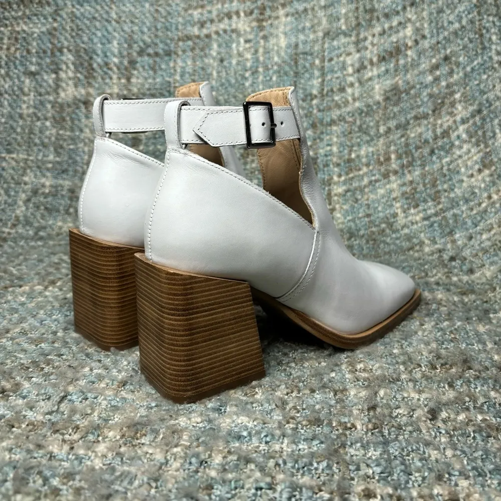 Free People Brady Buckle Shoeboot Heeled Cutout Booties in White - Image 5