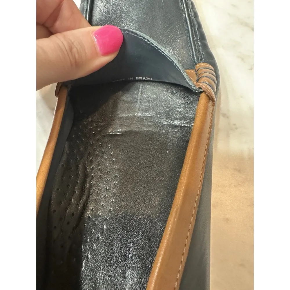 Trotters Francie Penny Loafers Size 11 Black Brown Leather Comfort Flats Women's - Image 7