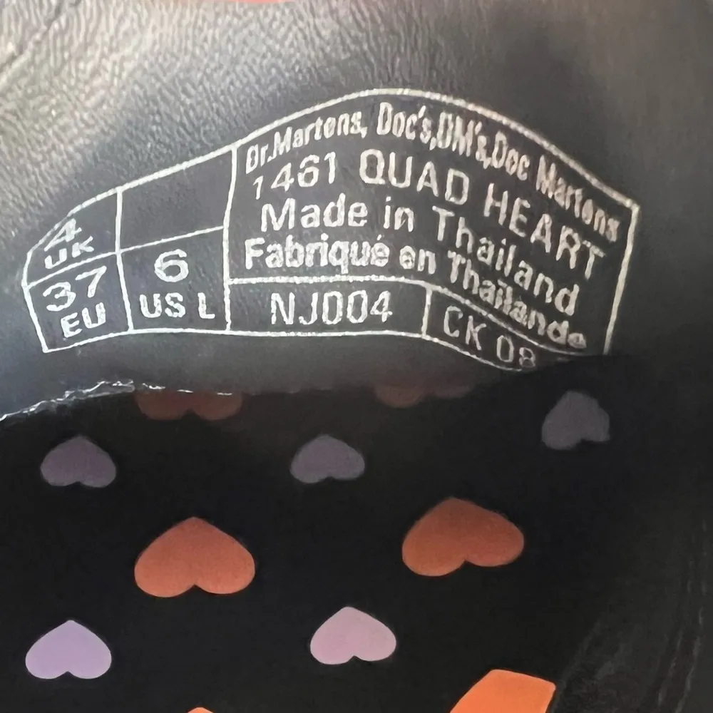 Dr. Martens 1461 Leather Quad Heart Platform Women's Shoe Size 6 #B1891 - Image 8