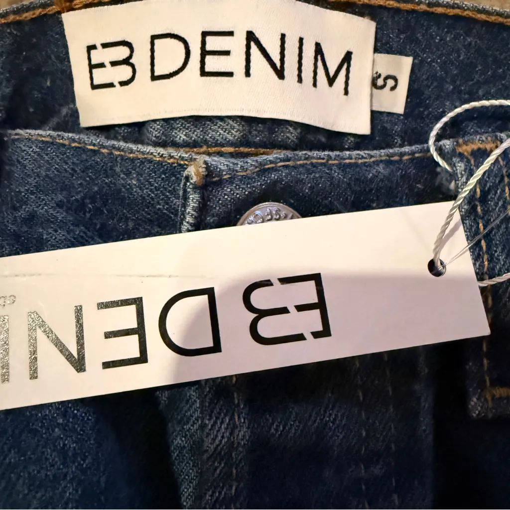 EB Denim Vintage‎ Chain Reworked Levi's High Rise Straight Leg Jeans Sz S NEW Blue - Image 9