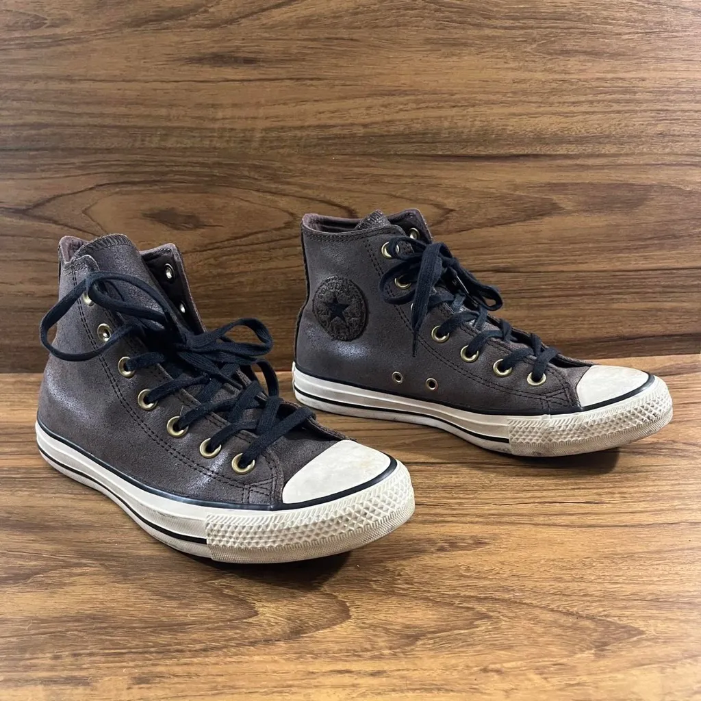 Converse All Star CT Hi Burnt Umber 149481C W 7.5 M 5.5 brownish leather - Image 3