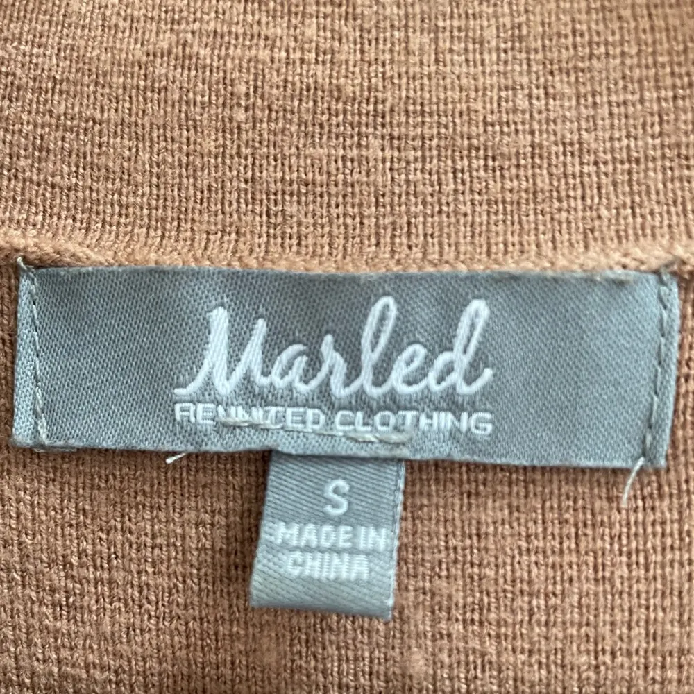 MARLED Double Breasted Knit Sleeveless Sweater Vest Suiting Menswear Size S Tan - Image 9