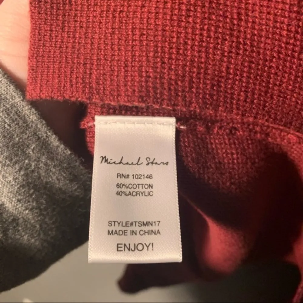 Michael Stars Milano V-Neck Dolman Cardigan Pinot Red - Image 11