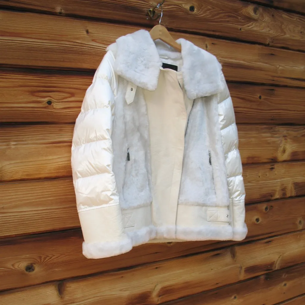 NWTY Dawn Levy Mel Shearling Leather Down Jacket Coat - Image 5