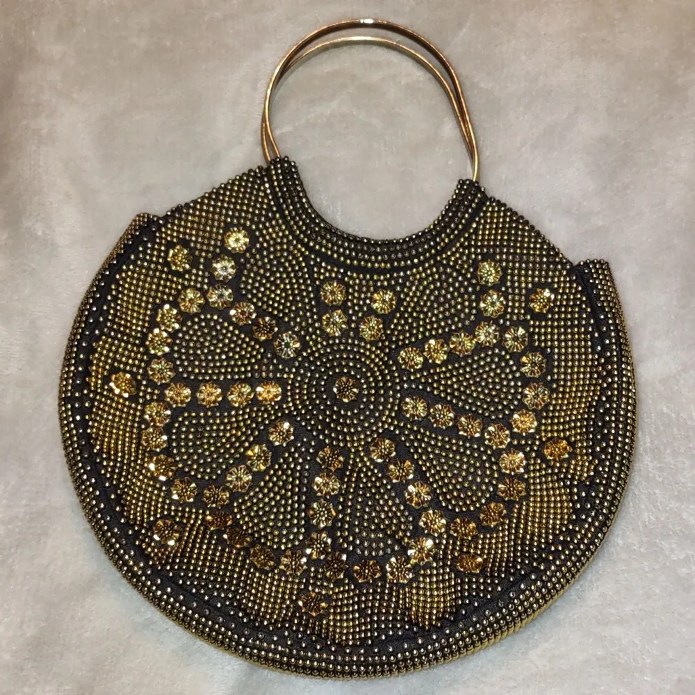 Beaded purse Gold - Image 2