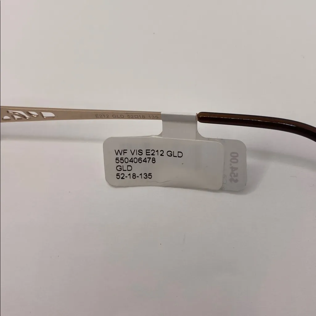 Visage E212 gold metal eyeglasses frames rectangular 52 - Image 10