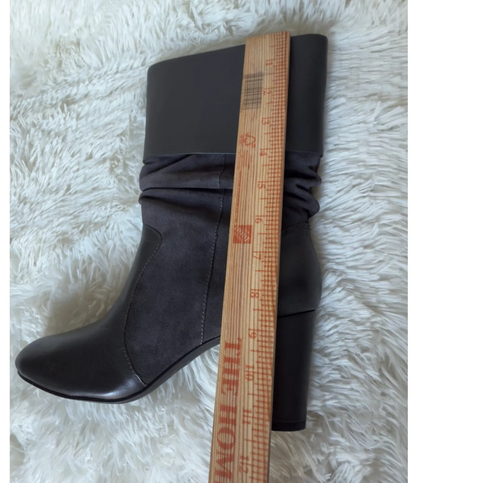 Grey Suede & Leather Amanda Mid - Image 5