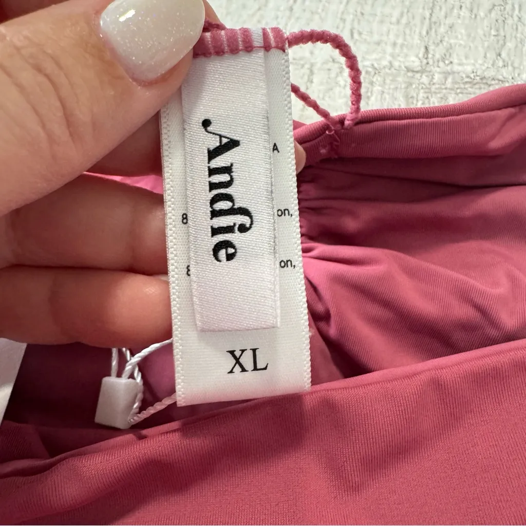 Andie Swim the Symi Bikini Bottom NWT size XL in Mulberry Ruched Back Swimsuit - Image 6