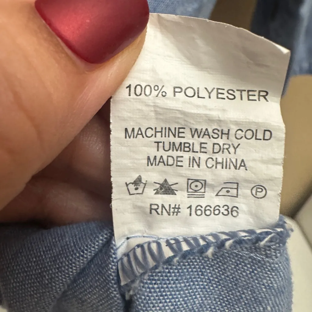 Women's Kindred Anthropology Embroidered Blue Blouse 3/4 Sleeves Size XL - Image 9