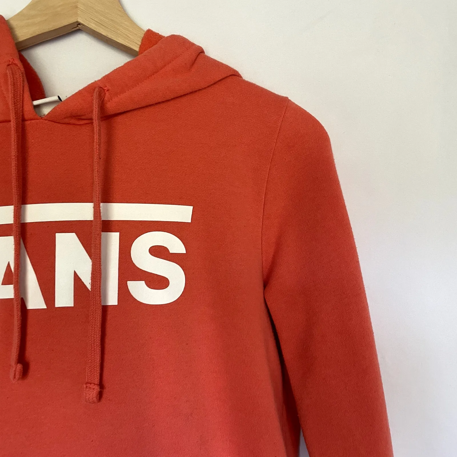 Vans bright orange hoodie women's size small cotton sweater casual FLAW - Image 2