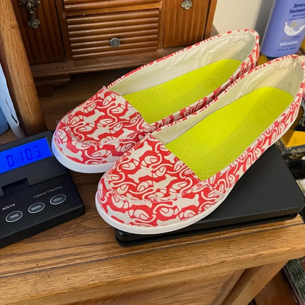 Crocs Slip on Canvas Type Shoes Lobster Novelty Print Woman’s Size 10 Fun Summer - Image 10