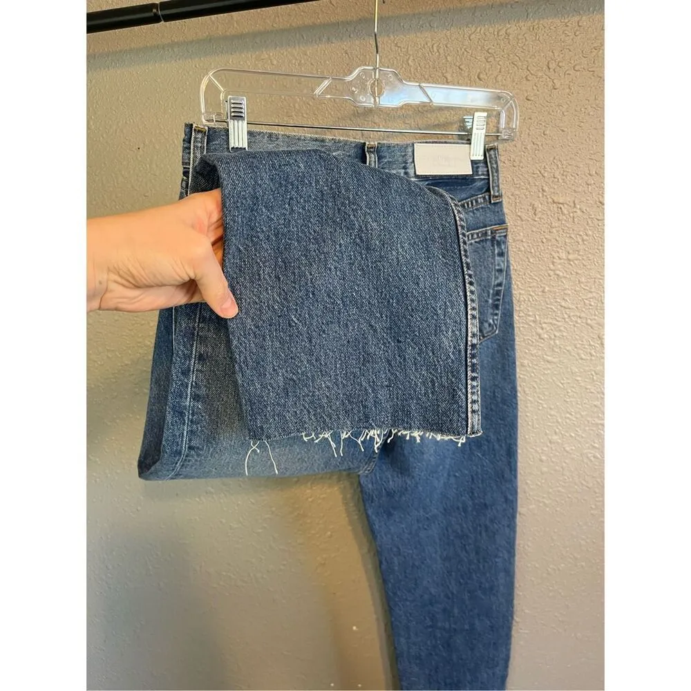 Re/Done Blue Straight Raw Hem Jeans Size 26 - Image 6
