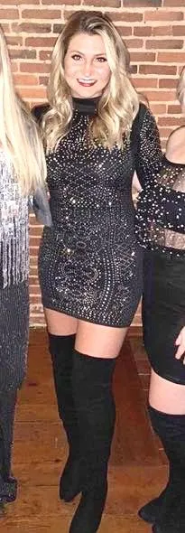 Black Sequin Long Sleeve Dress Size 6 - Image 2