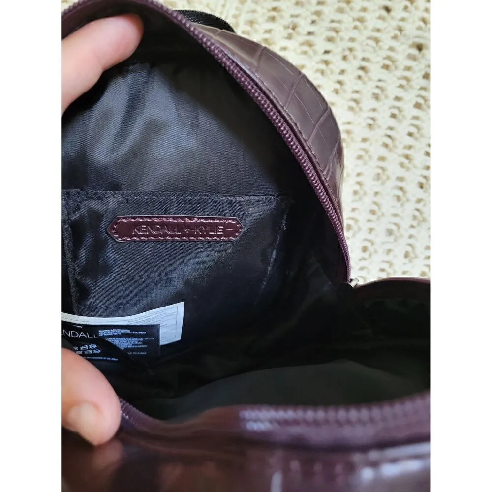 Kendall + Kylie Mini Backpack Maroon Los Angeles Studio 90012 Faux Alligator - Image 3