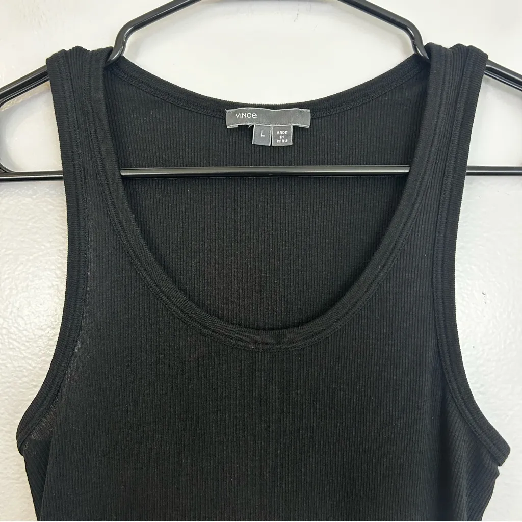 Vince Lot Grey V-Neck Short Sleeve Top & Black Ribbed Tank Top Size Large - Image 11