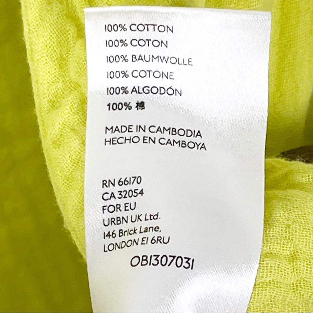 ANTHROPOLOGIE Celia Gauzy Snap Closure Elastic Tie Waist Pockets Romper Small - Image 4