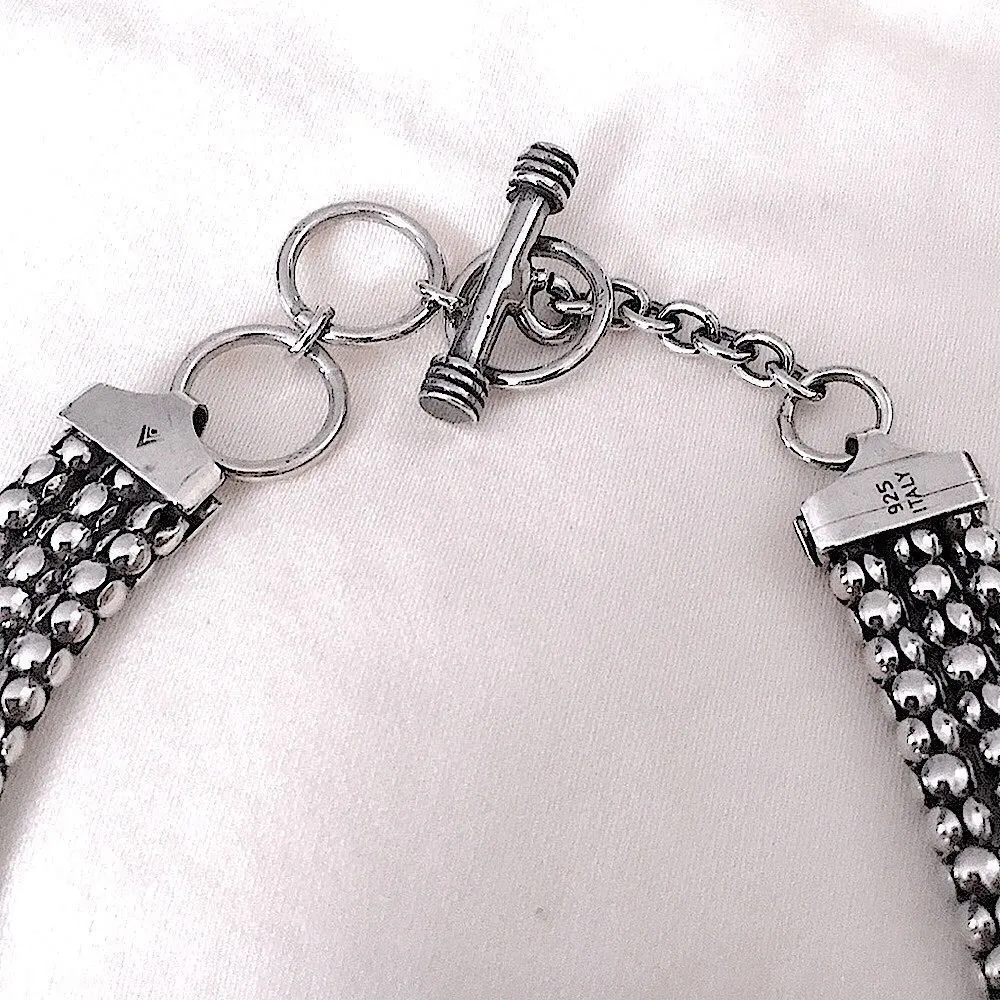 Silpada  3-Strand Sterling Silver Popcorn Necklace NIB - Image 3