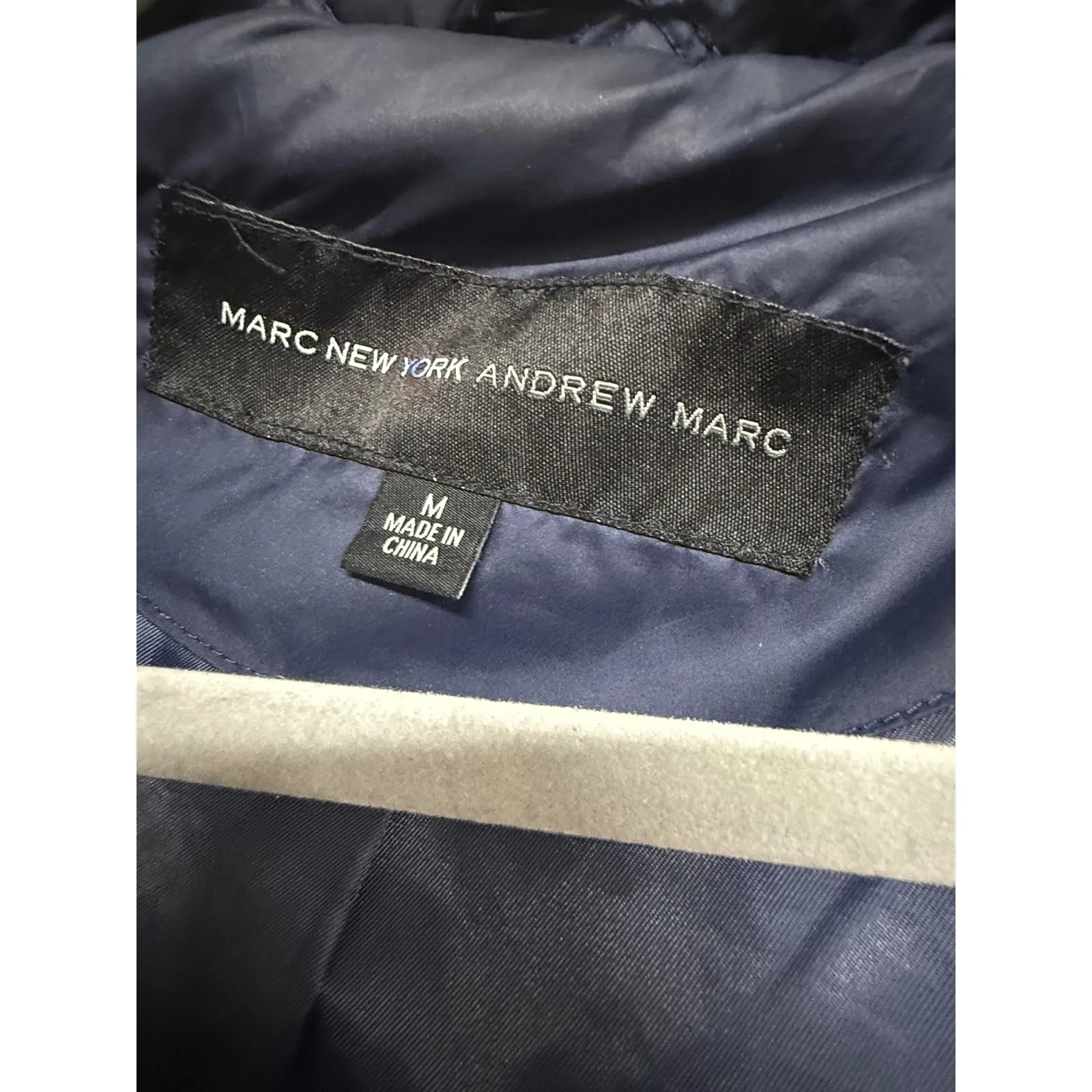 Marc New York Andrew Marc padded long packer Navy Puffer Jacket Medium Winter Blue - Image 5