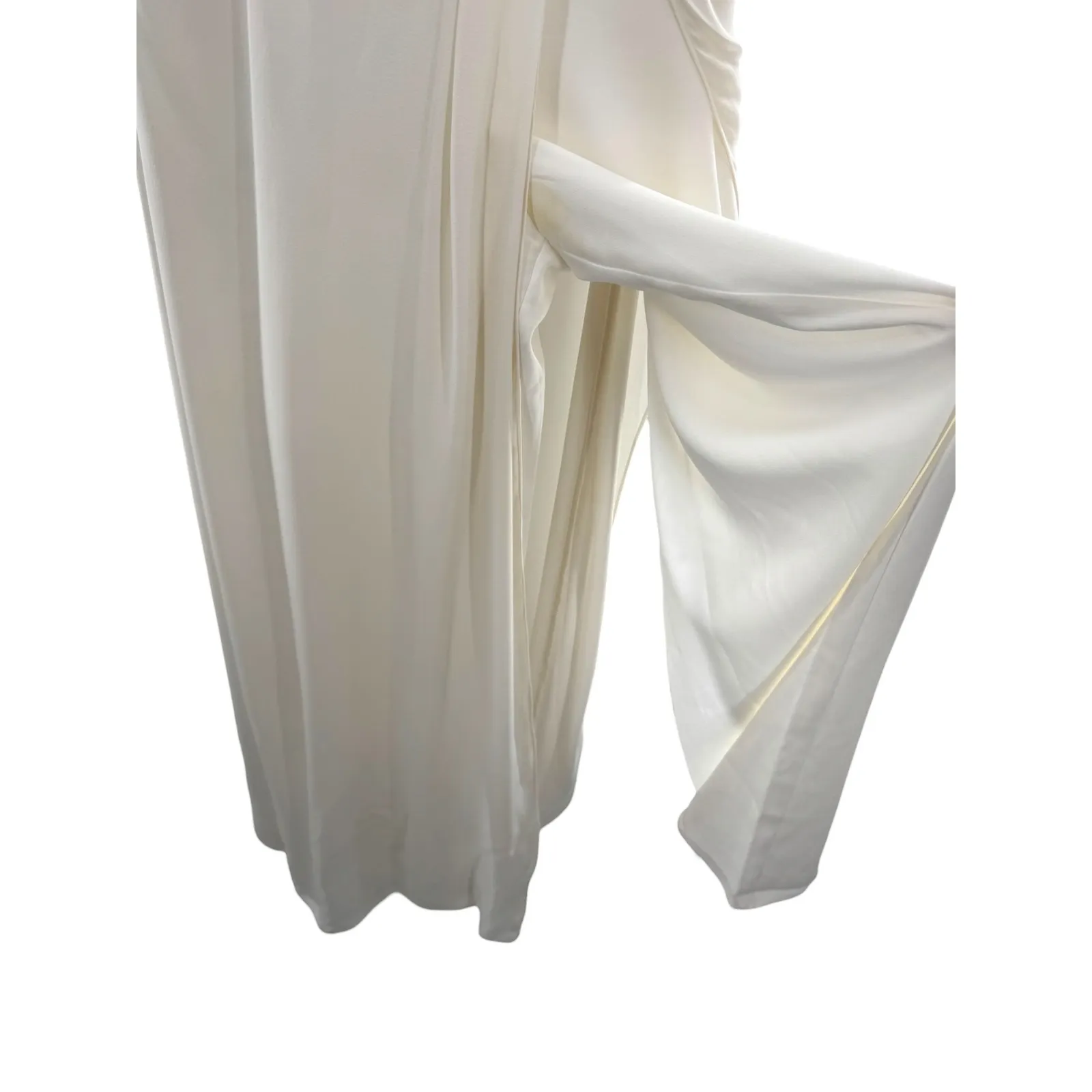 Haute Hippie 100% Silk Asymmetric One Shoulder Draped Wide Leg Jumpsuit Sz 6 - Image 4