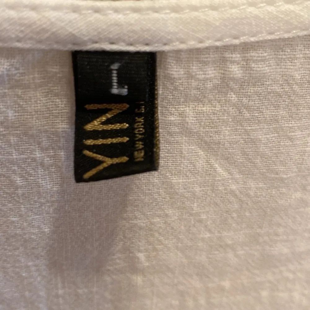 Sun Dress Cotton S/S Tiered Babydoll V neck White Size LARGE - Image 5