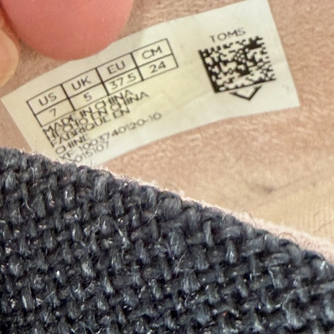 TOMS Women's Black Leather Pointed Toe Fabric Accent D'Orsay Flats Shoes W7 - Image 4