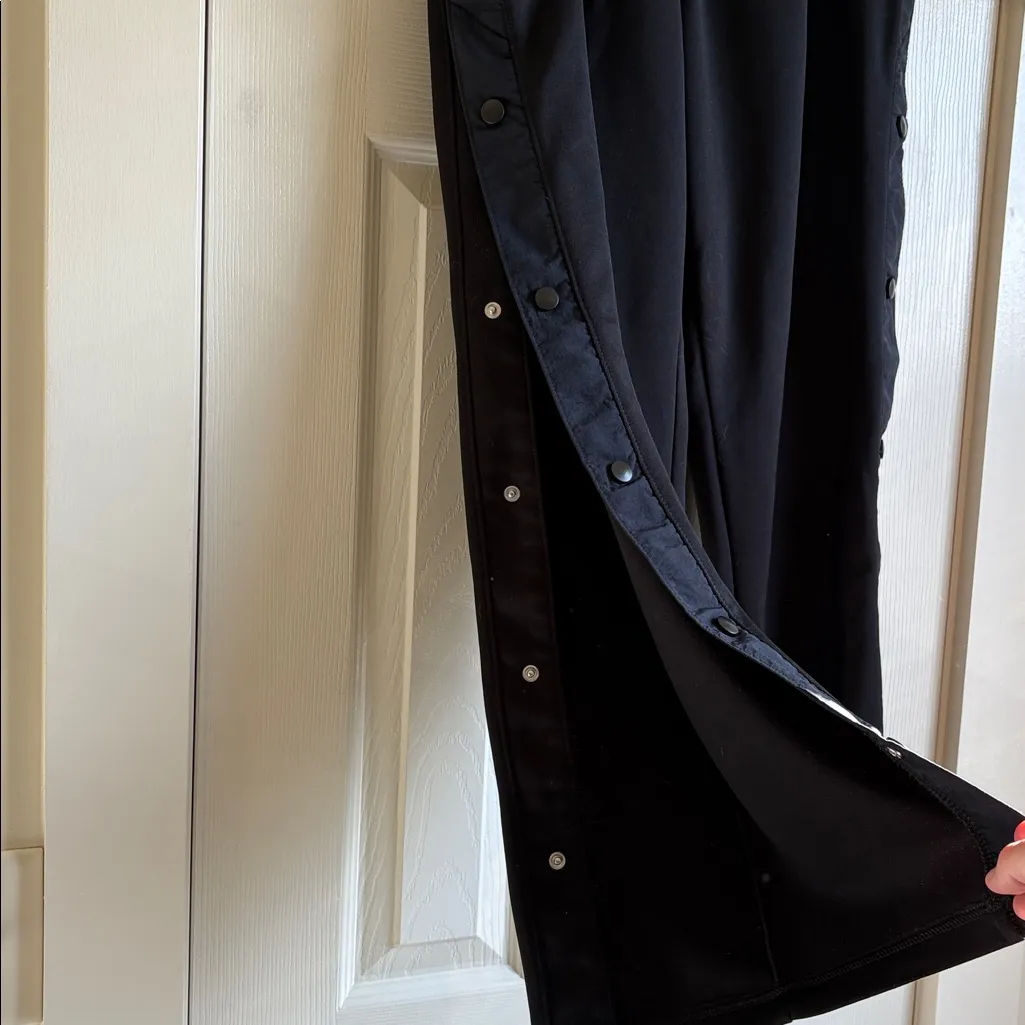 Old Navy | Black Button Pants Half Partial Tear-Away Size Large Go-Dri Joggers - Image 4