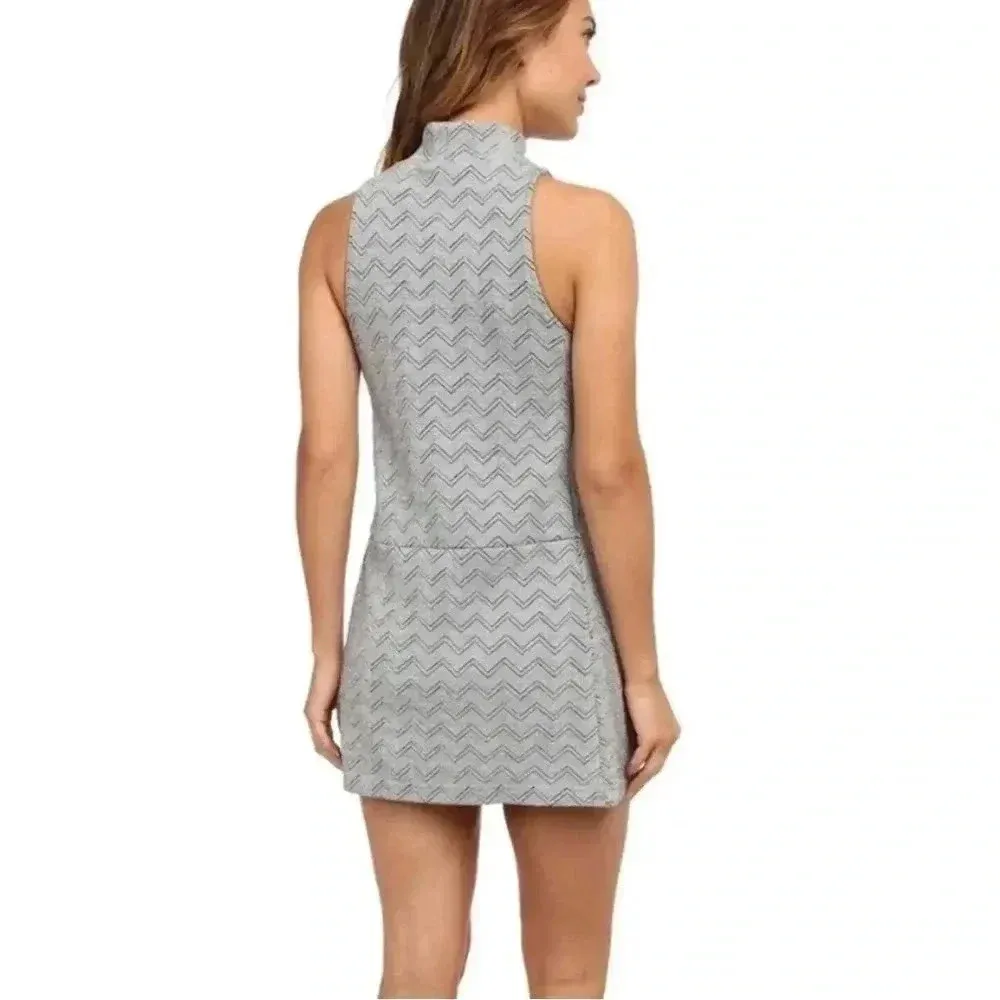 Free People Herringbone Sleeveless Mini Dress - Image 3