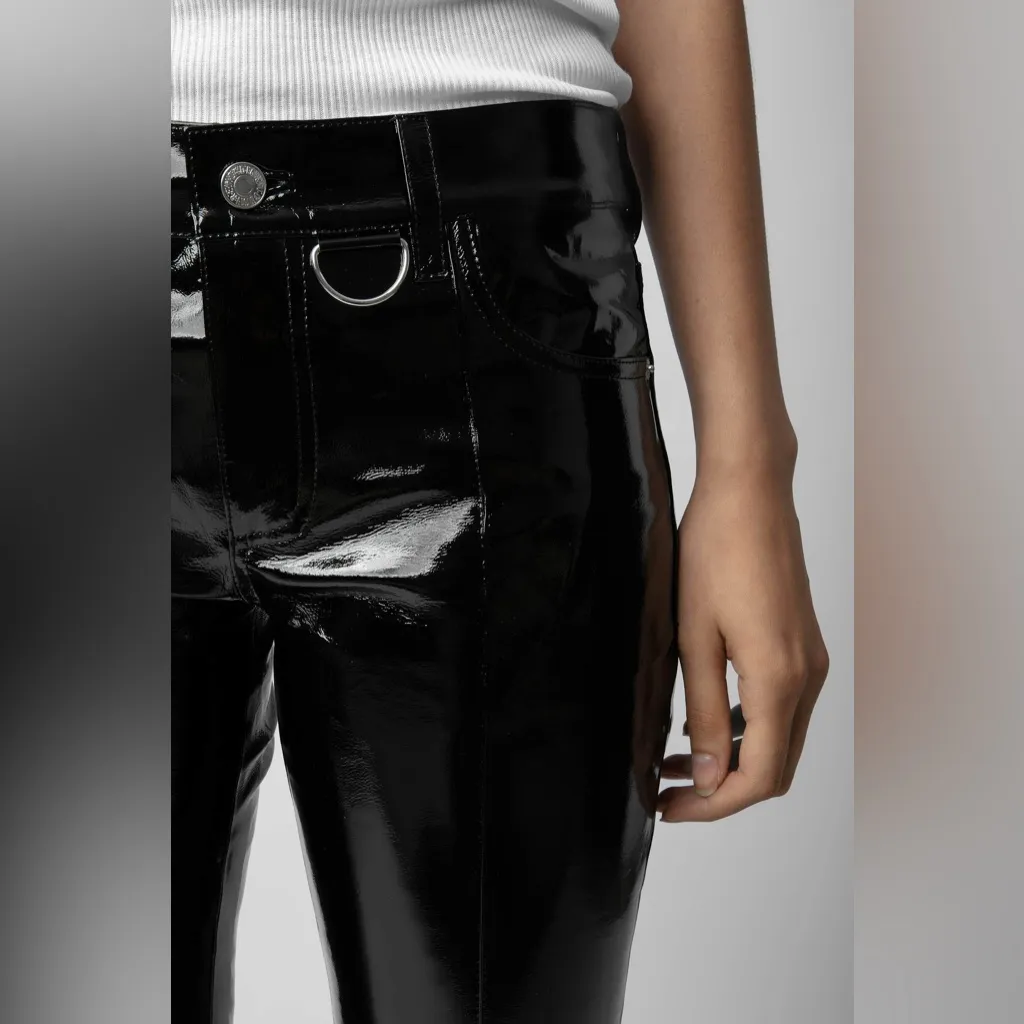 Zadig & Voltaire Défilé Peko Vinyl Lambskin Leather Pants NWT Size 34 FR/2 US - Image 16