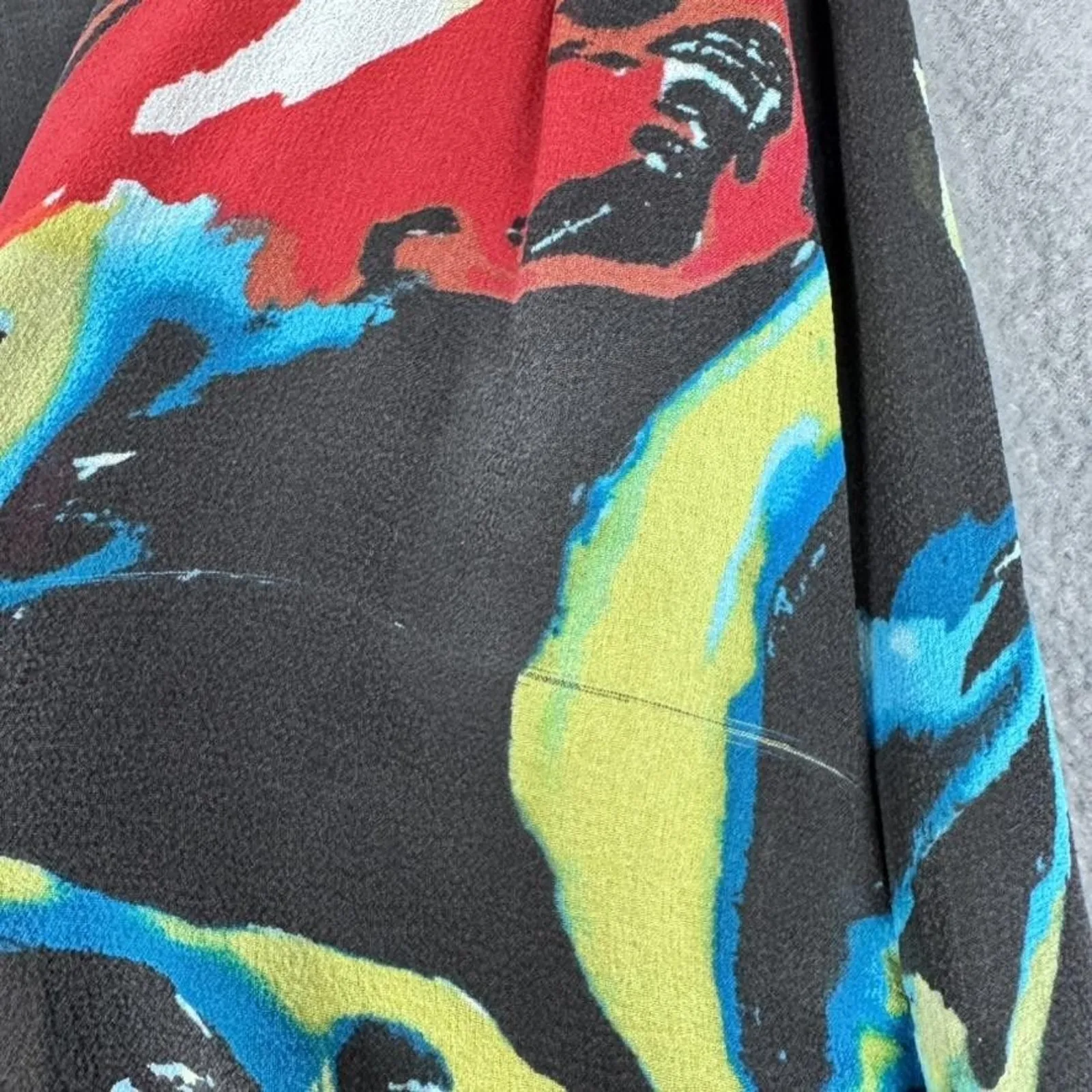 Chico's Silk Skirt Womens 2 Black Floral Lined Sheer Midi Love Holidays Flaws - Image 10