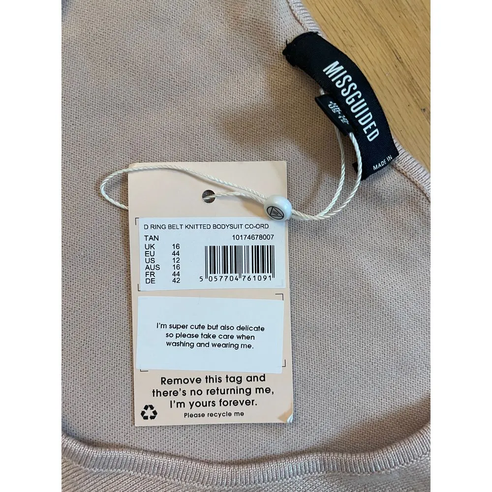 NWT ASOS Missguided nude bodysuit‎ size 12 super soft Tan - Image 2