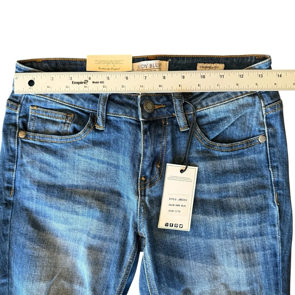 NWT Judy Blue Fringe Cropped Fit Jeans Style JB8253 Women’s Size 3/26 - Image 15