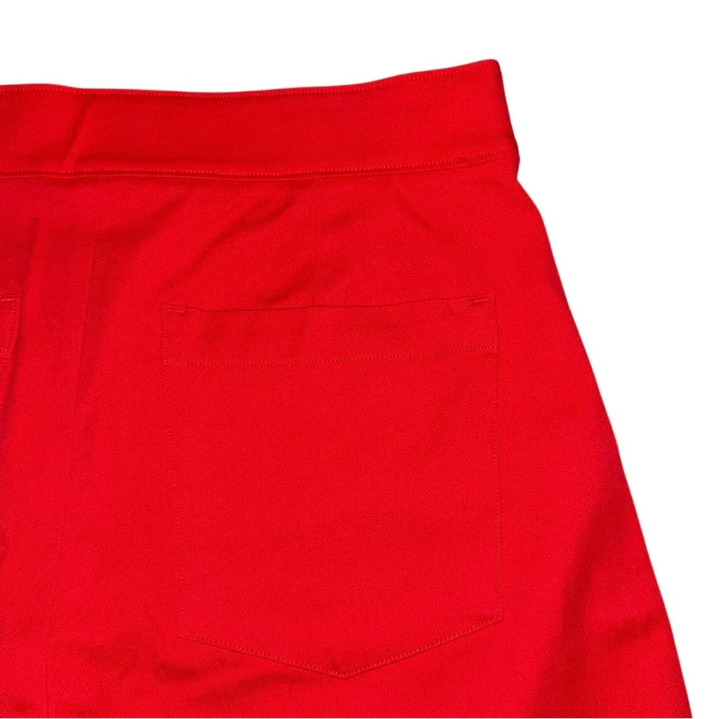 Spanx Polished Stretch Cotton Shorts Red Size Small Pull-On High Rise 6” Inseam - Image 4