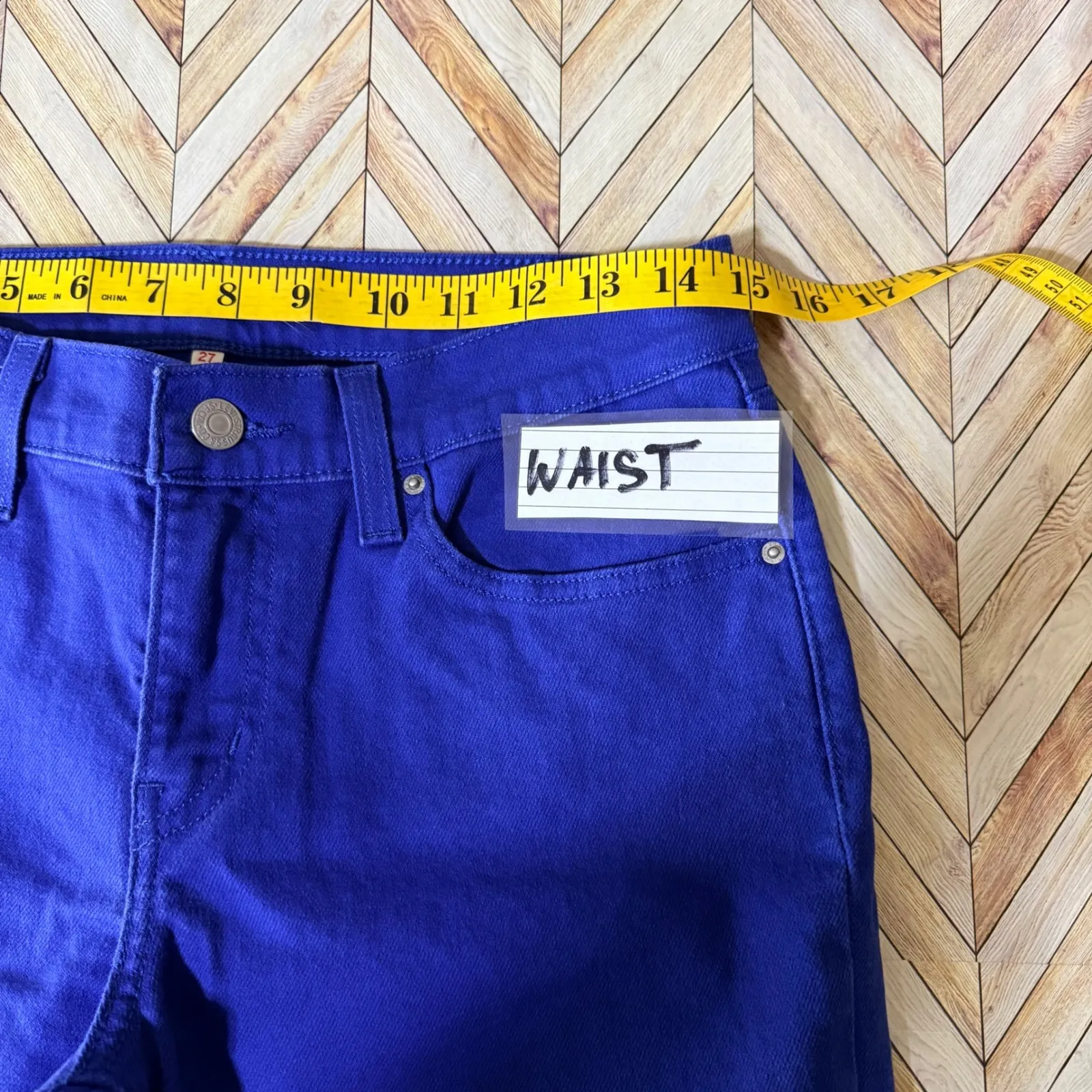 Levi's 311 Shaping Royal Blue Cropped Jeans Capris Sz 27 Casual Stretch Comfy - Image 7