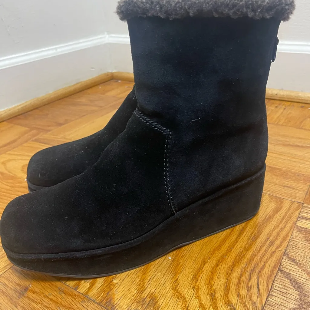 Stuart weitzman black  Suede Wedge Ankle Boots - Image 5