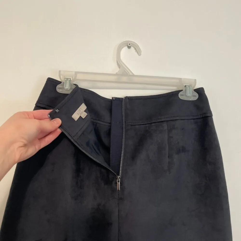 ANN TAYLOR LOFT Petites Faux Suede Shift Skirt Navy Blue Mini Skirt PETITE 4 4P - Image 10
