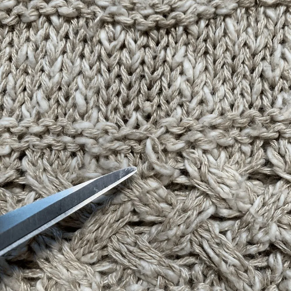 Vintage Knit Sweater Vest Top Pullover Off White Ruffle Sleeve Open Weave Linen - Image 8