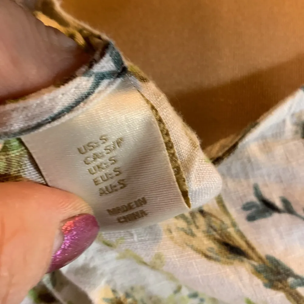 Cynthia Rowley 100% Linen Floral Sleeveless Women's Dress Size S - Image 4