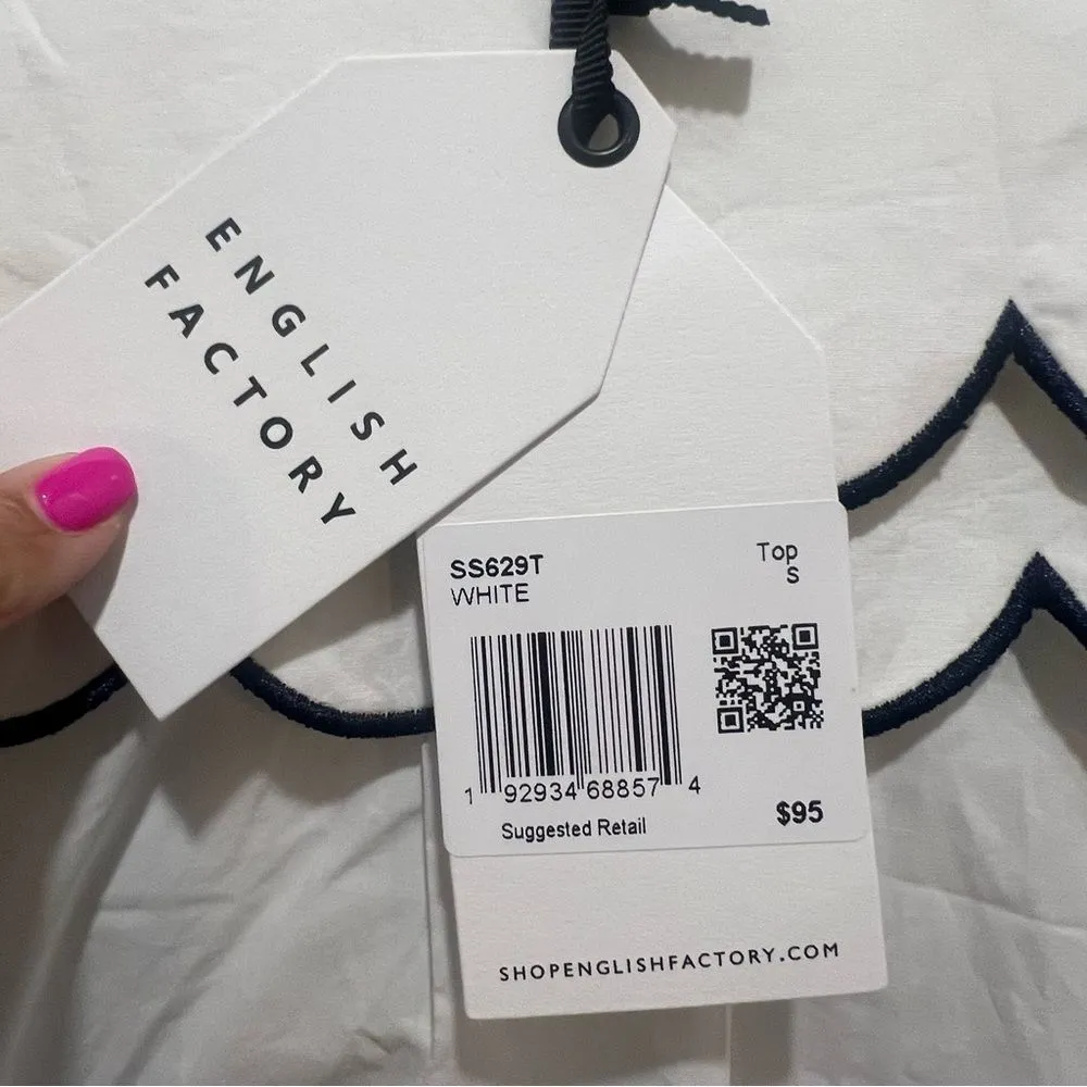 NWT English Factory button down white oversized blouse size small women's - Image 5