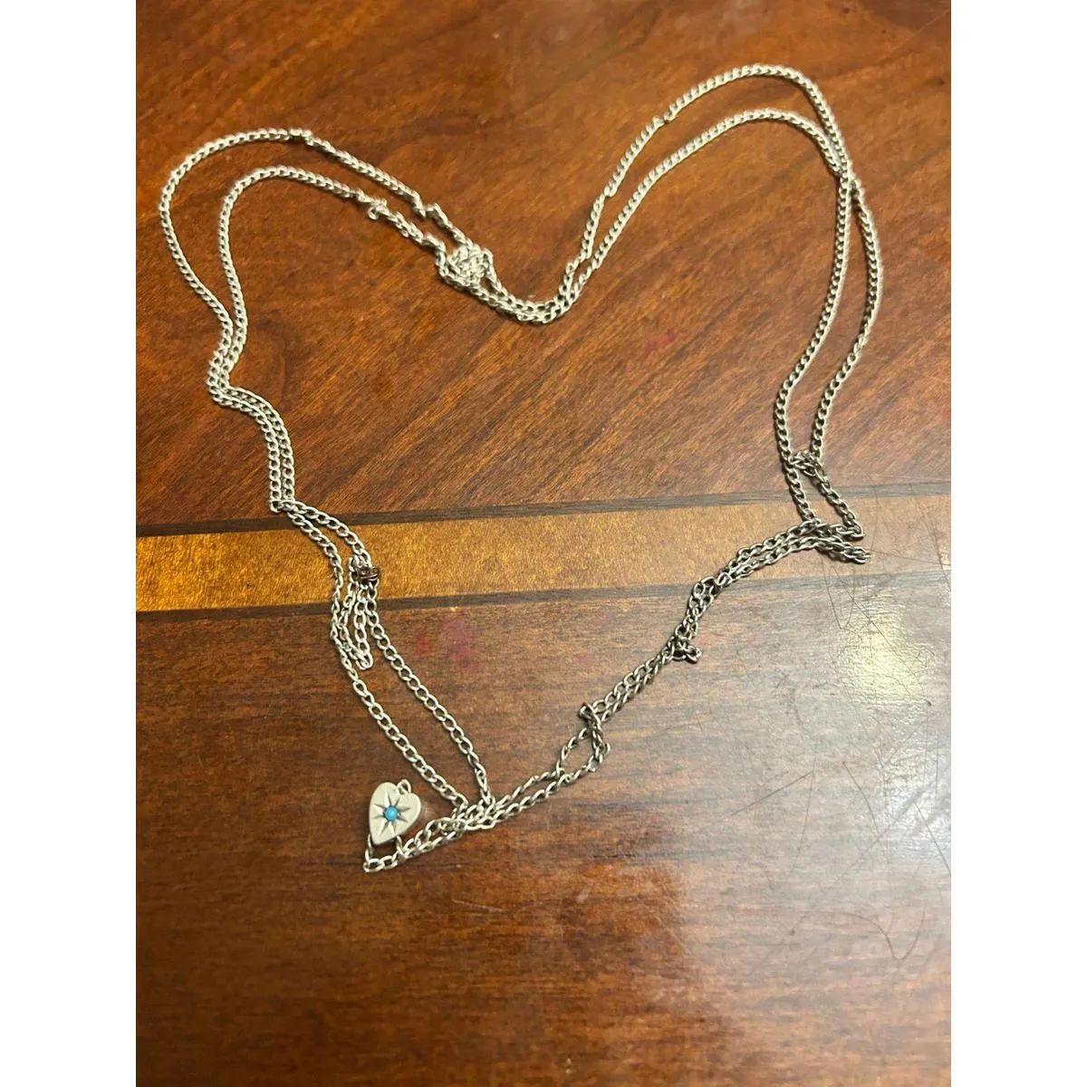 Old vintage necklace chain silver plated no stamp v32 9.37g 24 inch scrap or rep - Image 2