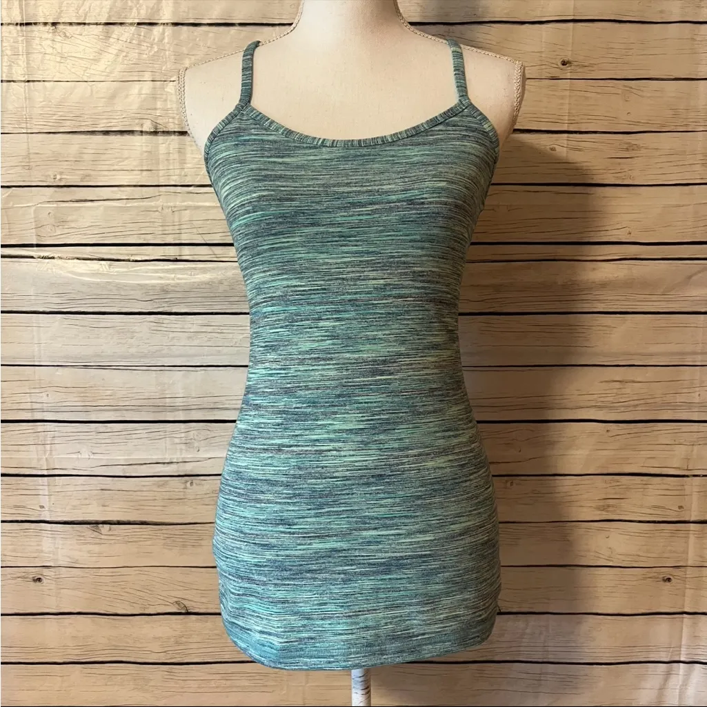 Lululemon Power Y Tank Sz 6 Luon Space Dye Camo Alberta Lake Fresh Teal - Image 8