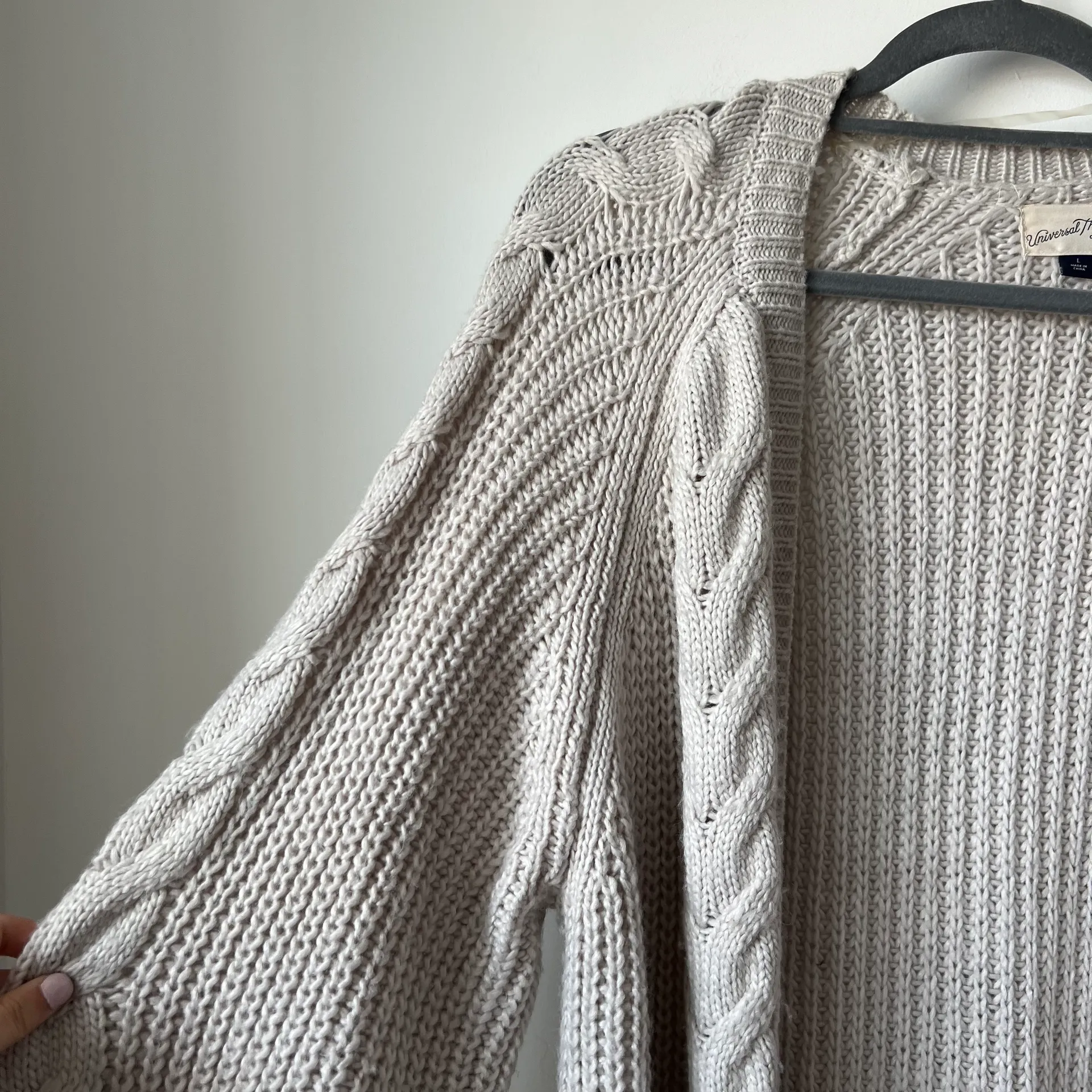 Universal Thread Universal Threads Beige Knitted Chunky Open Cardigan - Image 3