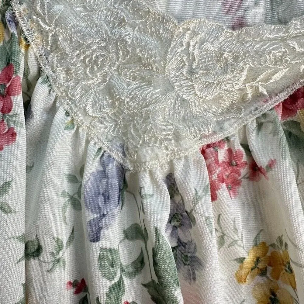 Vintage Vanity Fair Womens Nightgown Floral Lace Accent Gown Size Large Made USA - Image 6