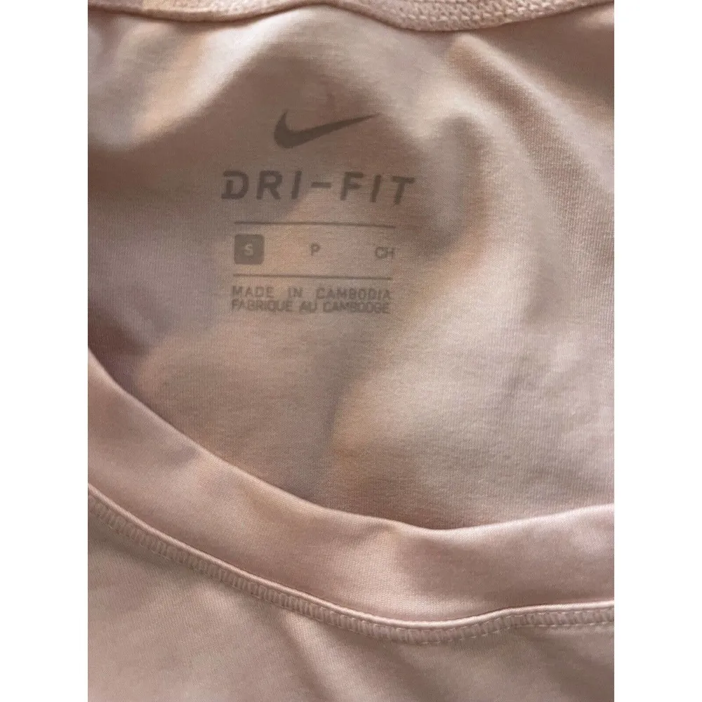 NIKE “Just Do It” Womens Size Small Pink Dri-Fit Tank Top glitter Spell out - Image 4