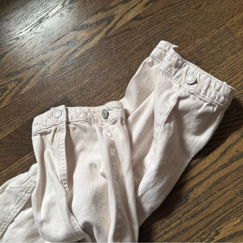 Free people tan adjustable cargo high waisted pants size 4 - Image 7