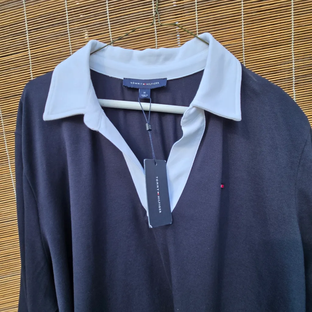 TOMMY HILFIGER Plus Size WOMENS RUGBY JOHNNY NAVY COLLAR DRESS 1X - Image 2