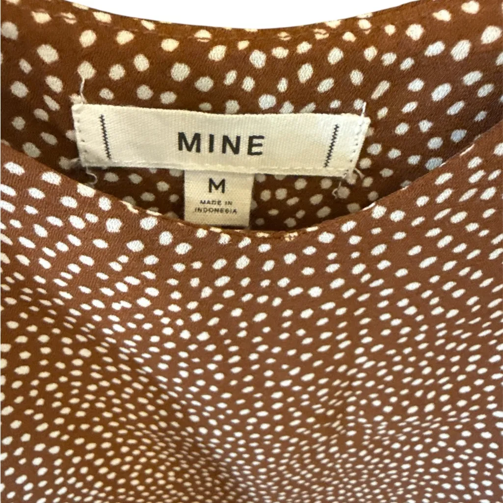 Mine by Anthropology Brown Polka Dot Camisole Size M - Image 3